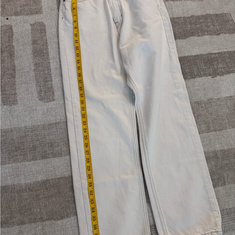 BDG Urban Outfitters Cowboy Jeans 29 Off White Straight Leg High Rise Denim - Picture 11 of 12